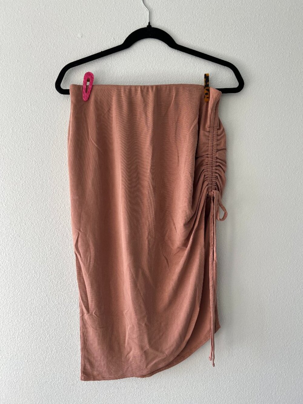 Open Edit Side Ruched Skirt, Tan